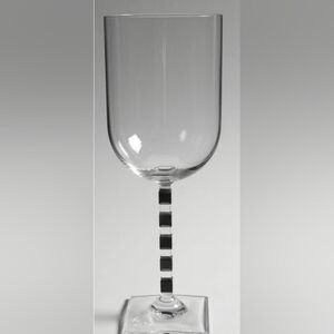 Water Goblet Viewpoint Black by MIKASA - Set of 4 Fine Crystal Preowned